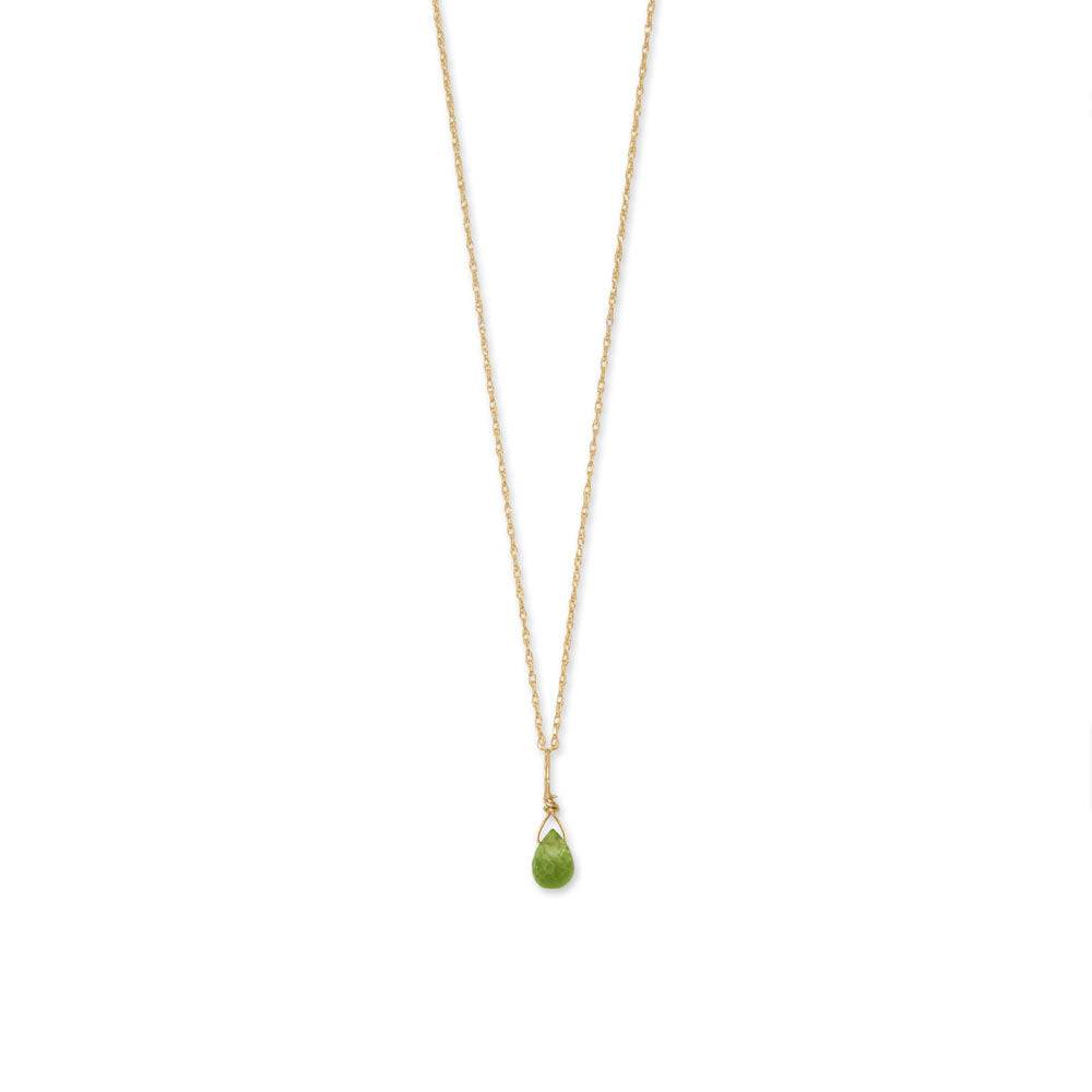 16" 14 Karat Gold Birthstone Necklace (January-December) - Matador Diamond