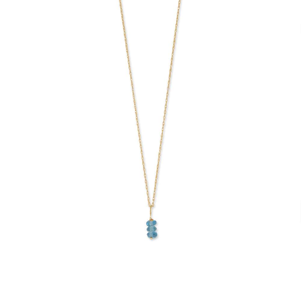 16" 14 Karat Gold Birthstone Necklace (January-December) - Matador Diamond