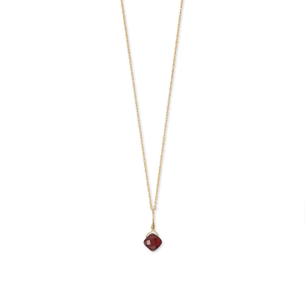 16" 14 Karat Gold Birthstone Necklace (January-December) - Matador Diamond