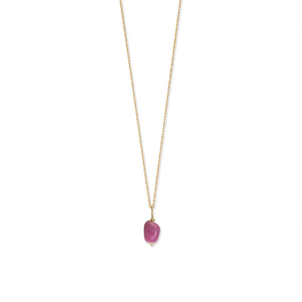 16" 14 Karat Gold Birthstone Necklace (January-December) - Matador Diamond