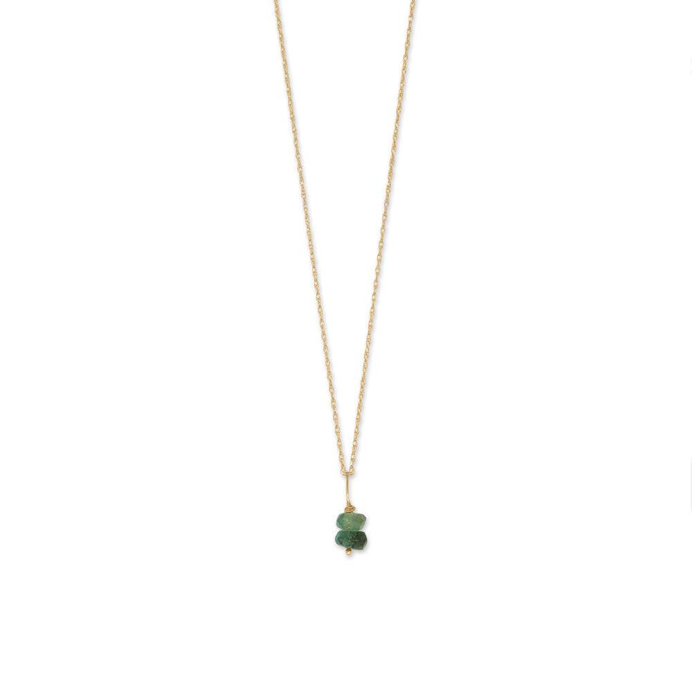 16" 14 Karat Gold Birthstone Necklace (January-December) - Matador Diamond