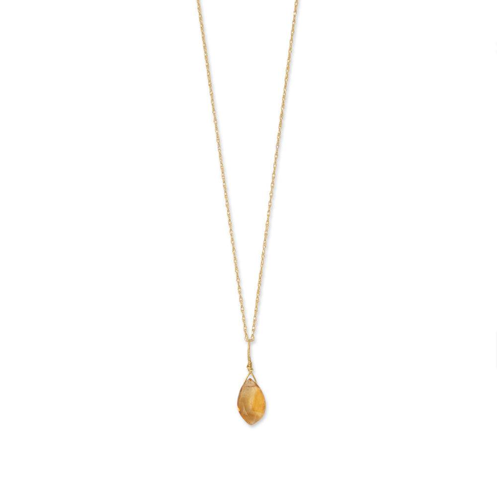 16" 14 Karat Gold Birthstone Necklace (January-December) - Matador Diamond