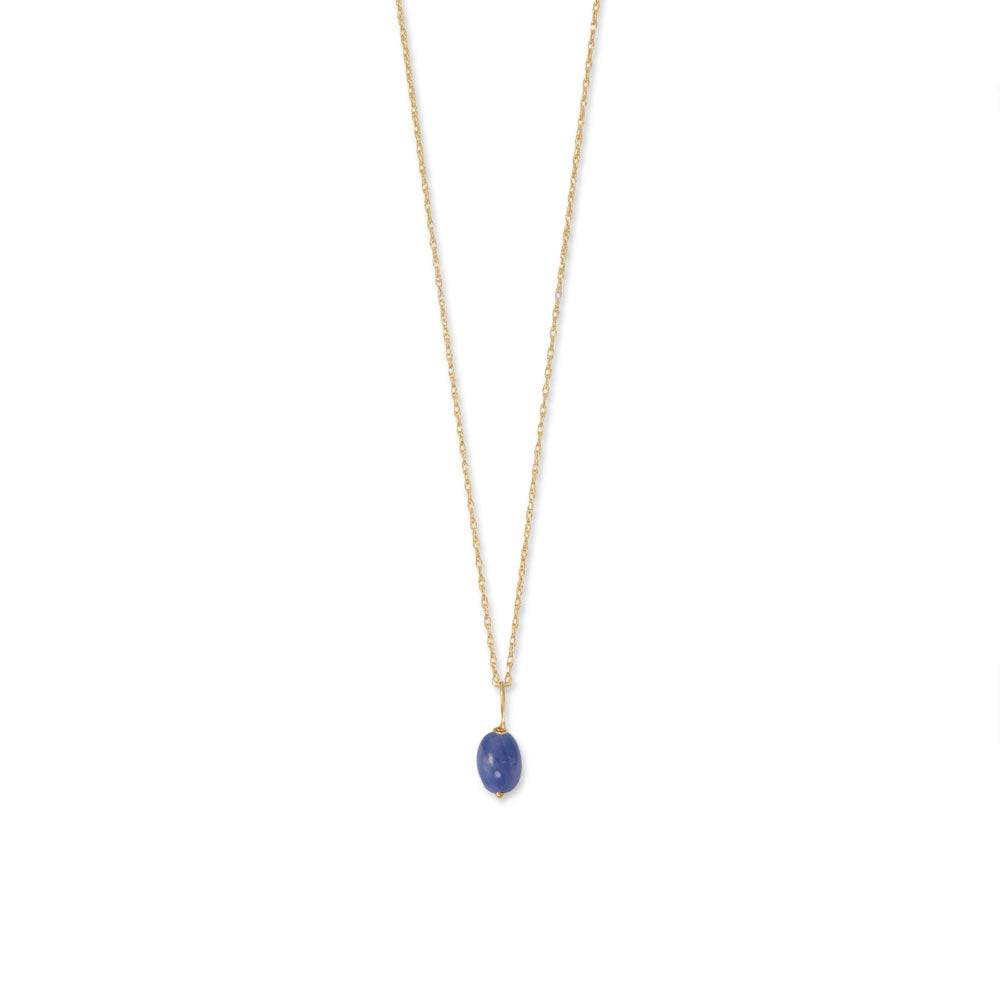 16" 14 Karat Gold Birthstone Necklace (January-December) - Matador Diamond