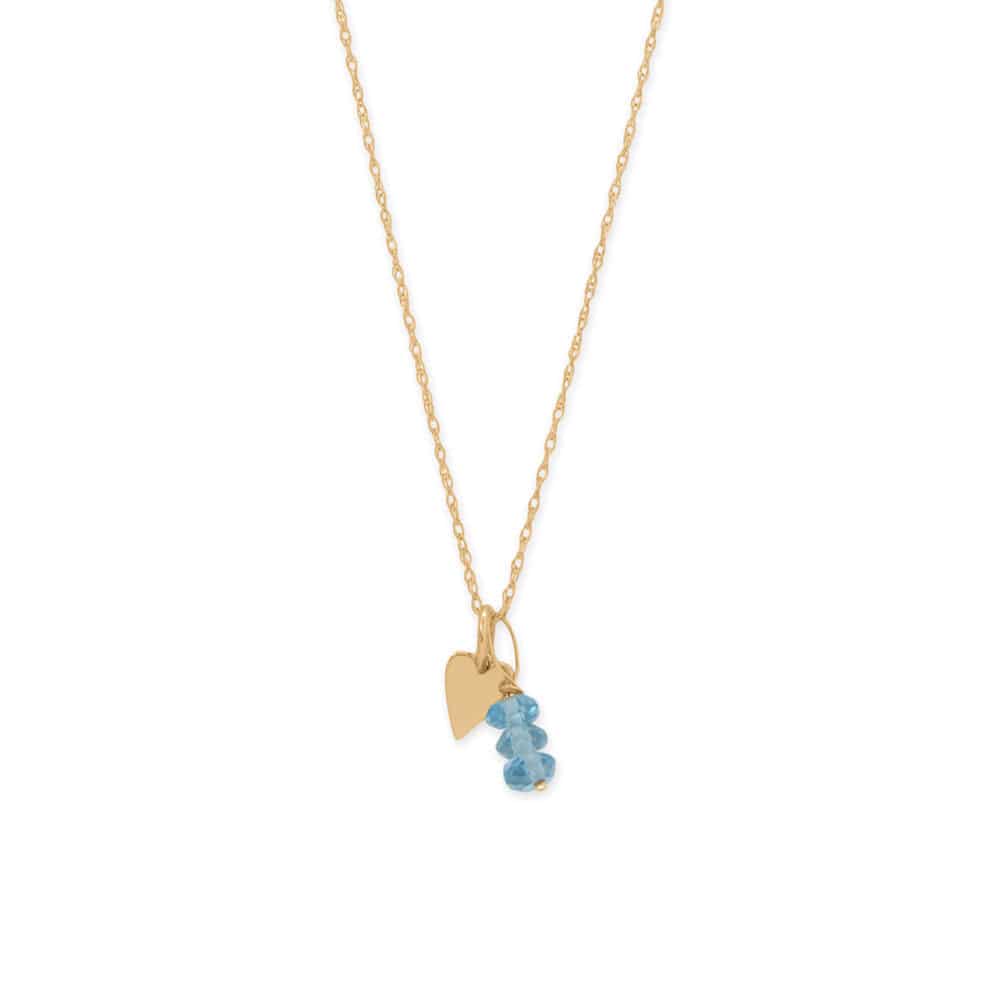 16" 14 Karat Gold Birthstone Necklace (January-December) - Matador Diamond
