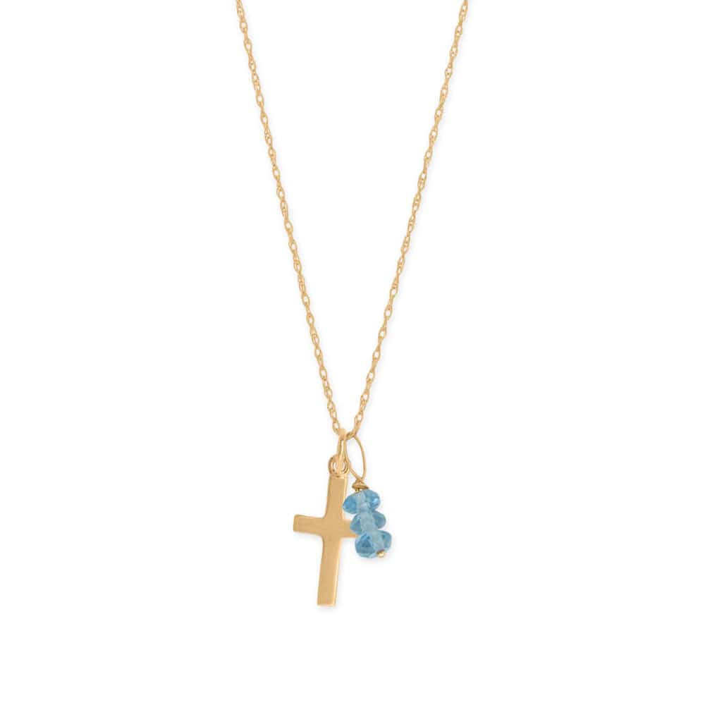 14 Karat Gold Tiny Cross Charm - Matador Diamond