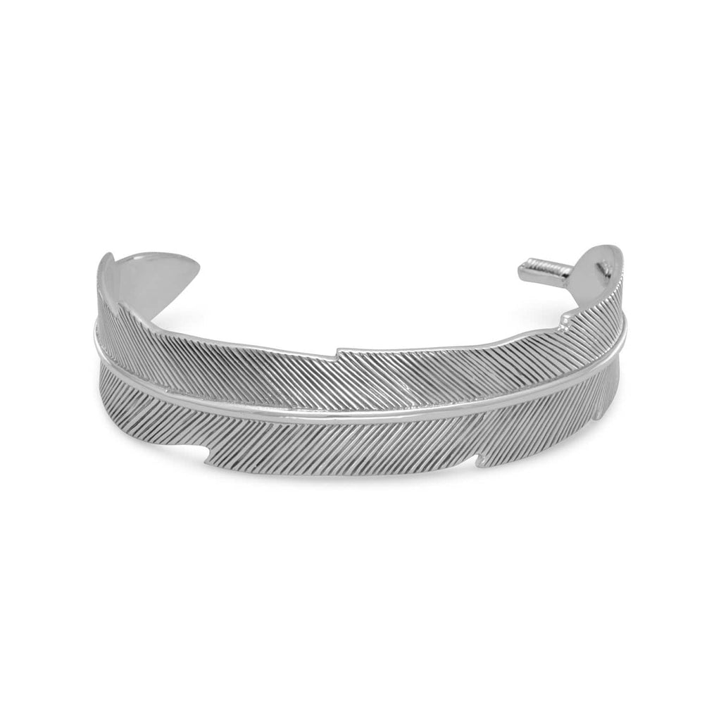 Oxidized Feather Cuff Bracelet
