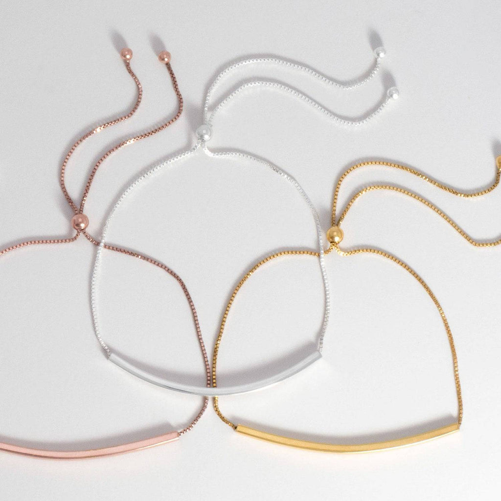 14 Karat Gold Plated Bar Friendship Bolo Bracelet - Matador Diamond