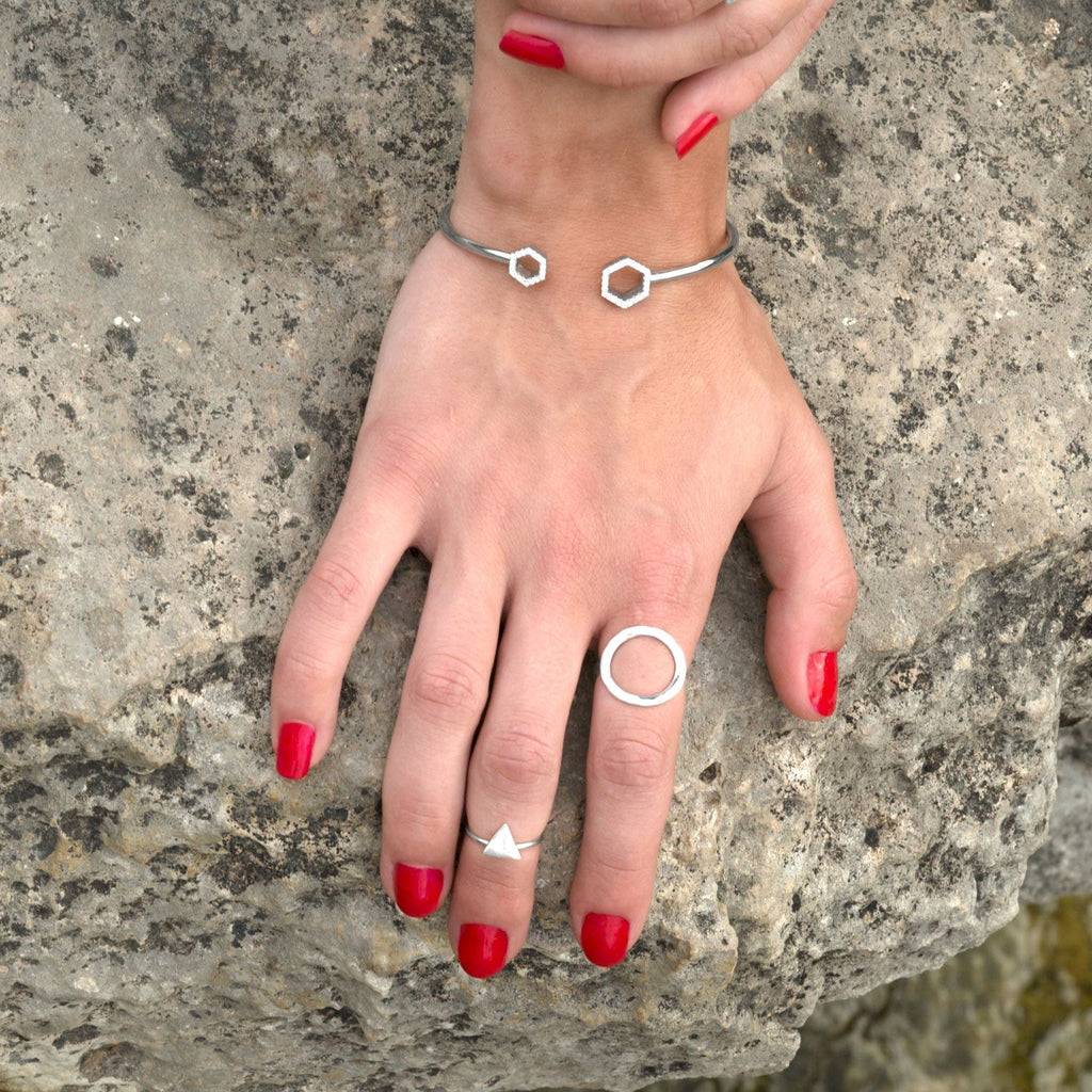 Textured Open Circle Ring - Matador Diamond