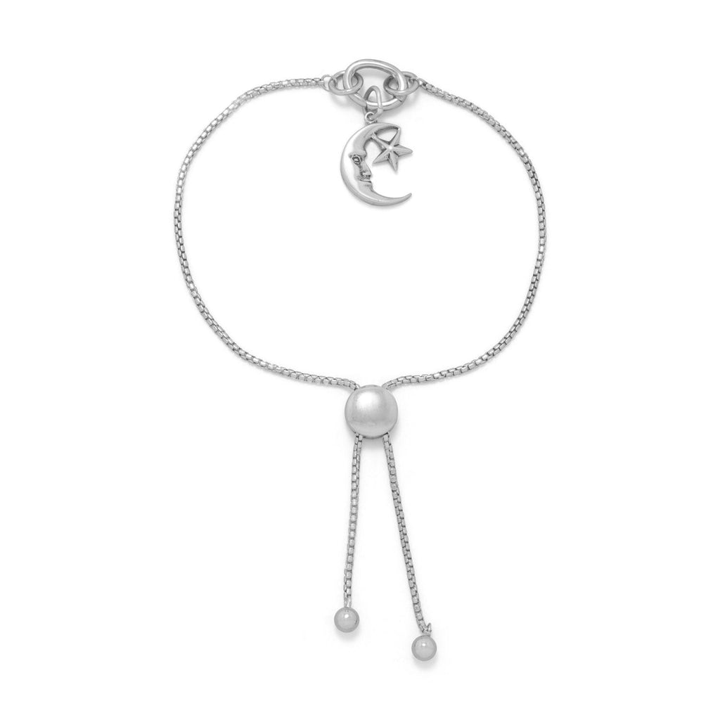 Rhodium Plated Adaptable Round Box Chain Bolo Bracelet - Matador Diamond