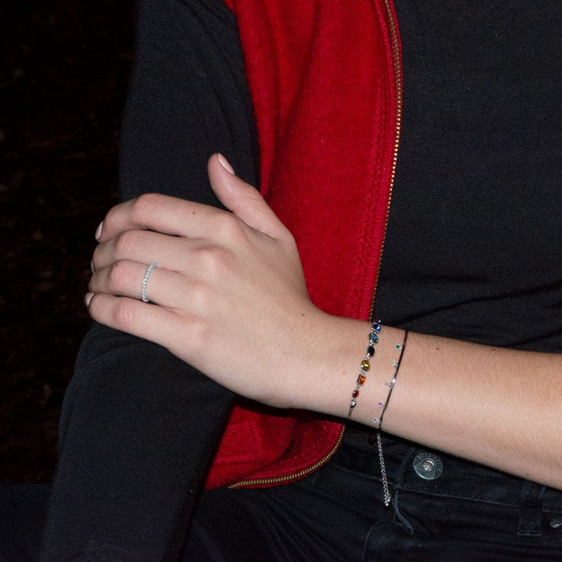 Rhodium Plated Thin CZ Ring - Matador Diamond