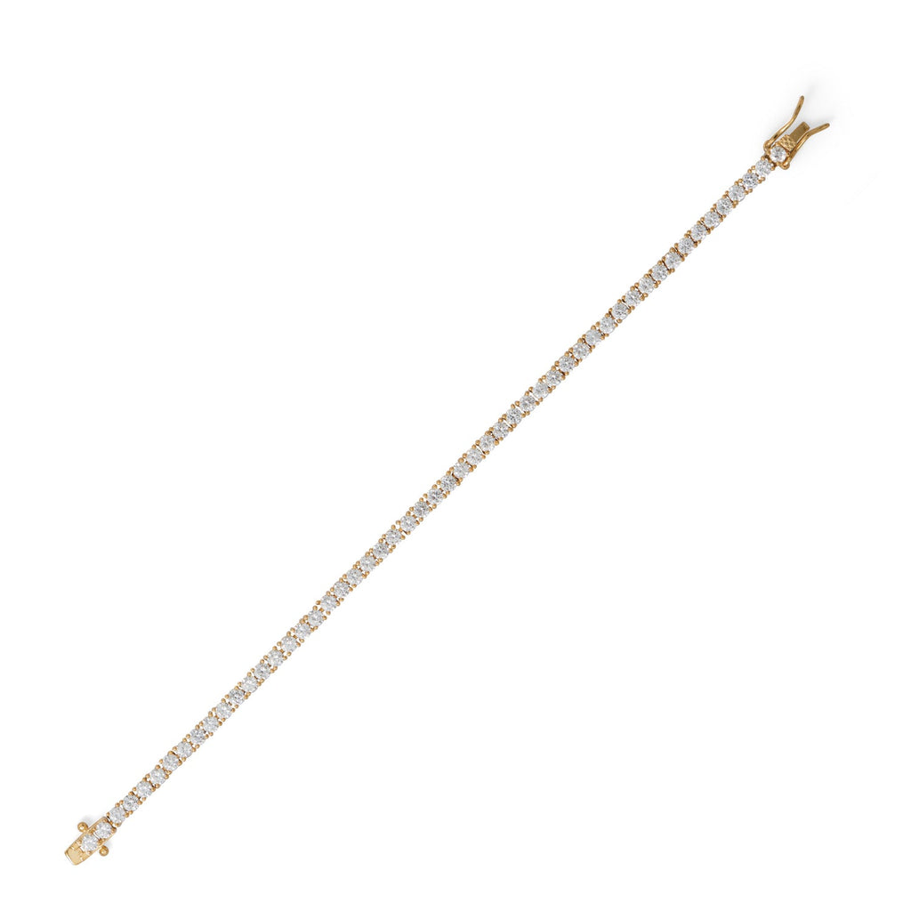 7" 14K Gold Plated 3mm CZ Tennis Bracelet - Matador Diamond