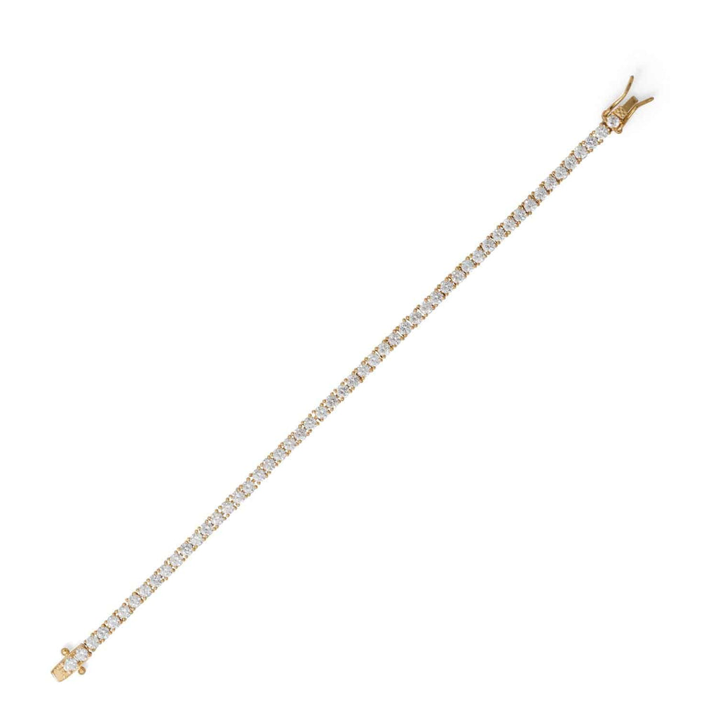 7" 14 Karat Gold Plated 3mm CZ Tennis Bracelet - Matador Diamond