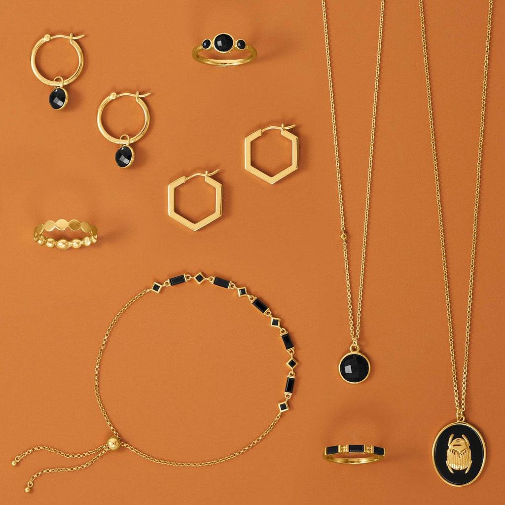 14 Karat Gold Plated Dotted Band Ring - Matador Diamond