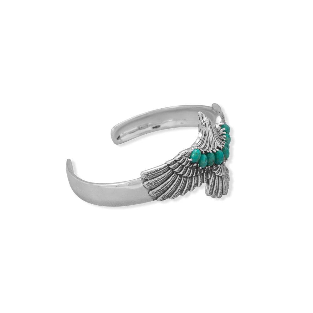 Oxidized Turquoise Eagle Cuff Bracelet - Matador Diamond