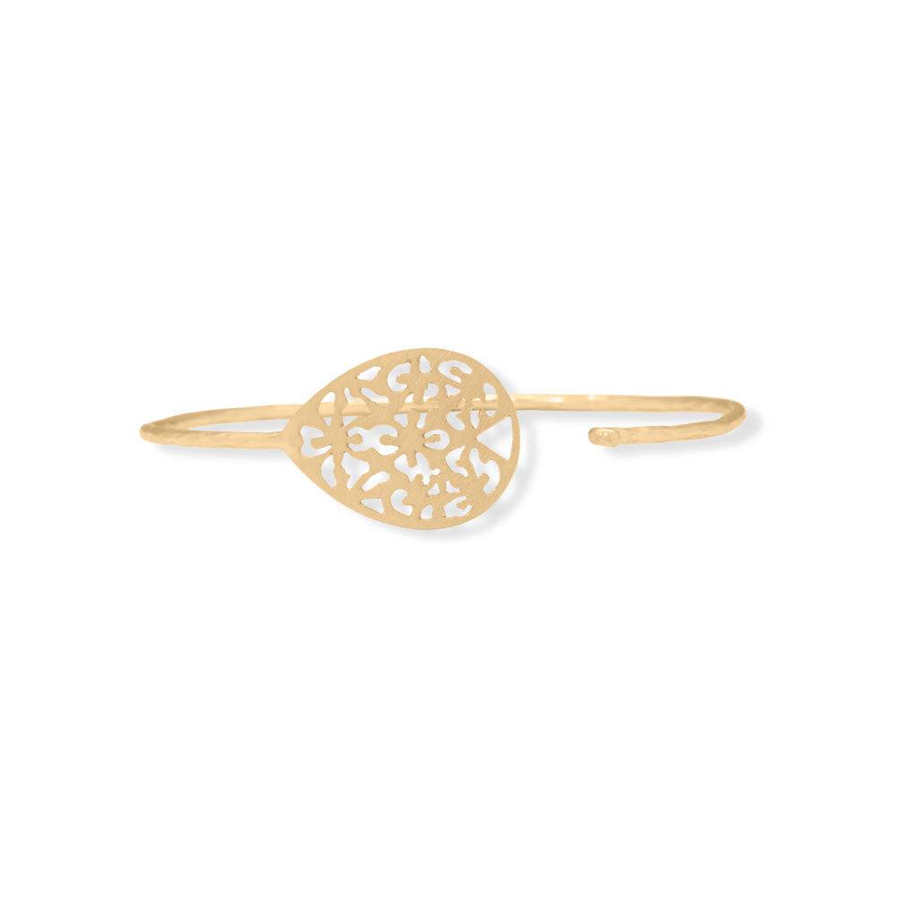 14 Karat Gold Plated Filigree Bangle - Matador Diamond