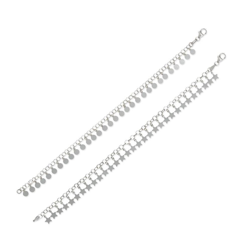 7" Moon and Stars Charm Bracelet Set - Matador Diamond