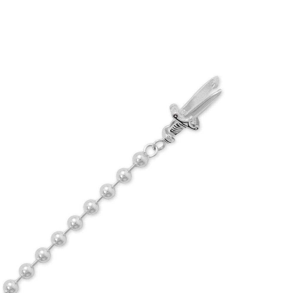 8" 5mm Bead and Sword Clasp Bracelet - Matador Diamond