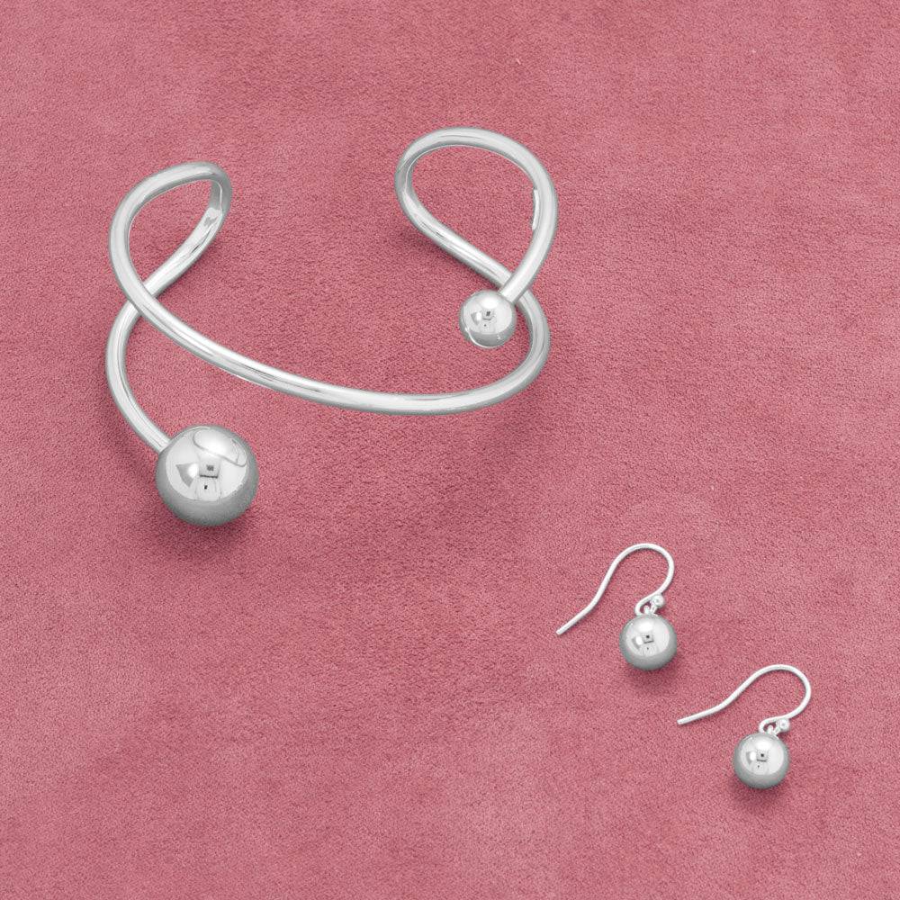 Diagonal 8mm and 12mm Ball Cuff Bracelet - Matador Diamond