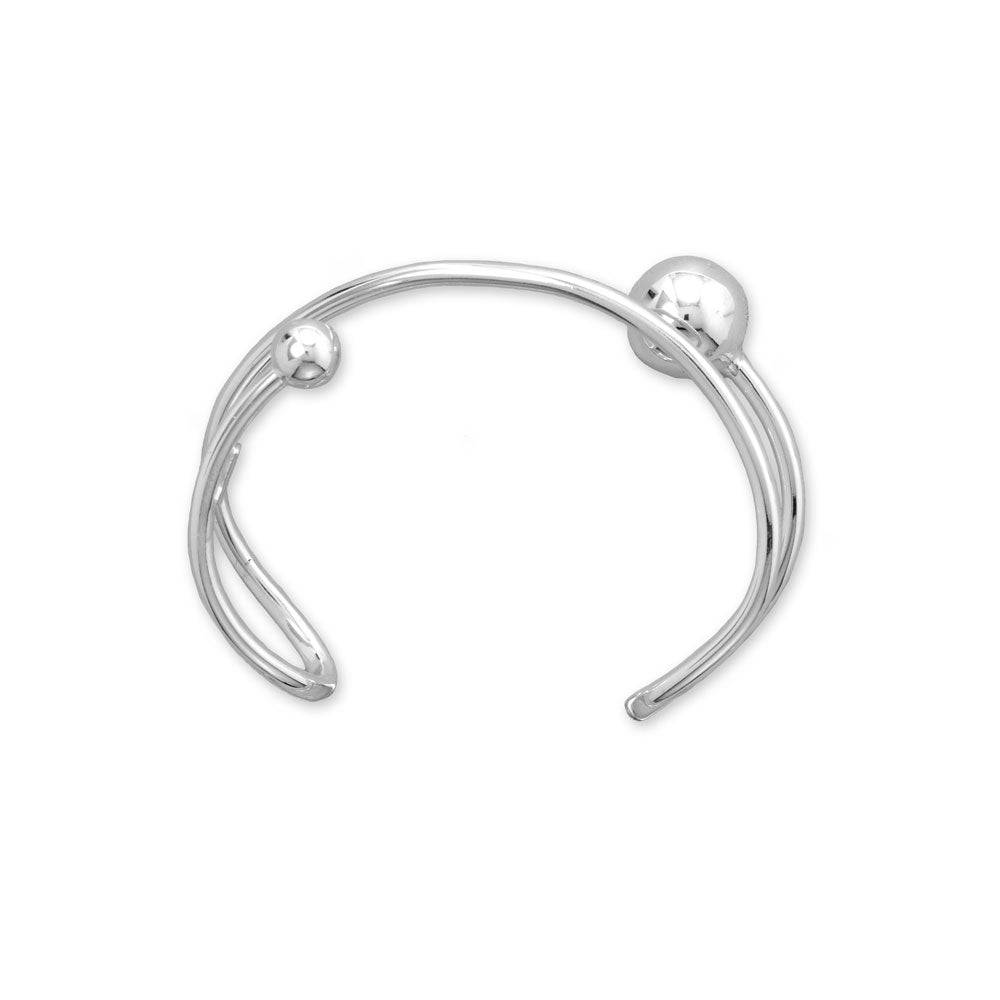Diagonal 8mm and 12mm Ball Cuff Bracelet - Matador Diamond