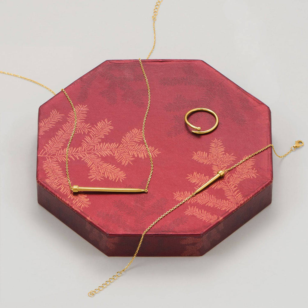 14 Karat Gold Plated Wrap Nail Ring - Matador Diamond