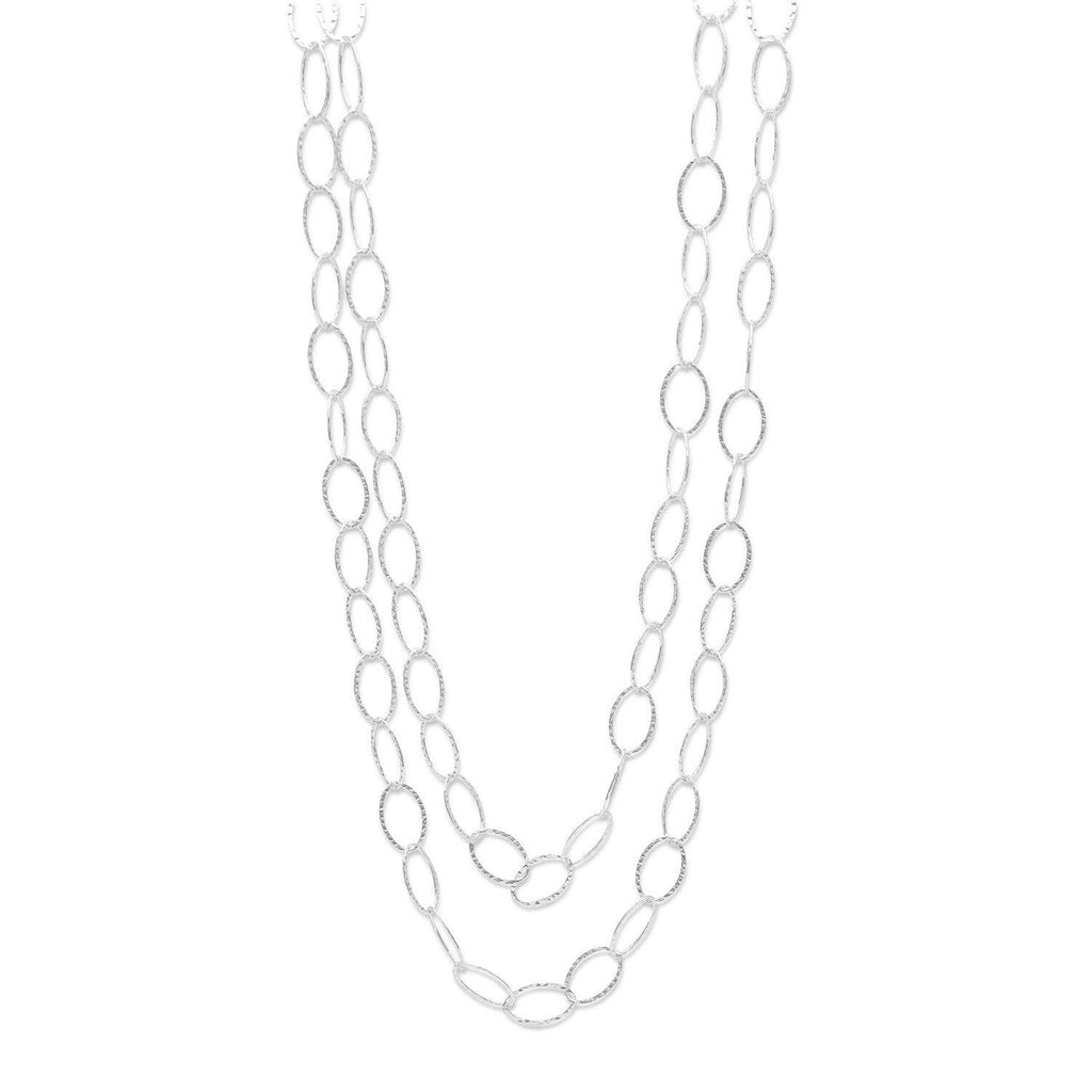 60" Hammered Oval Link Necklace