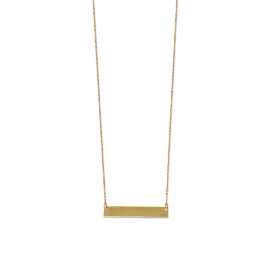 14 Karat Gold Plated Engravable Bar Necklace