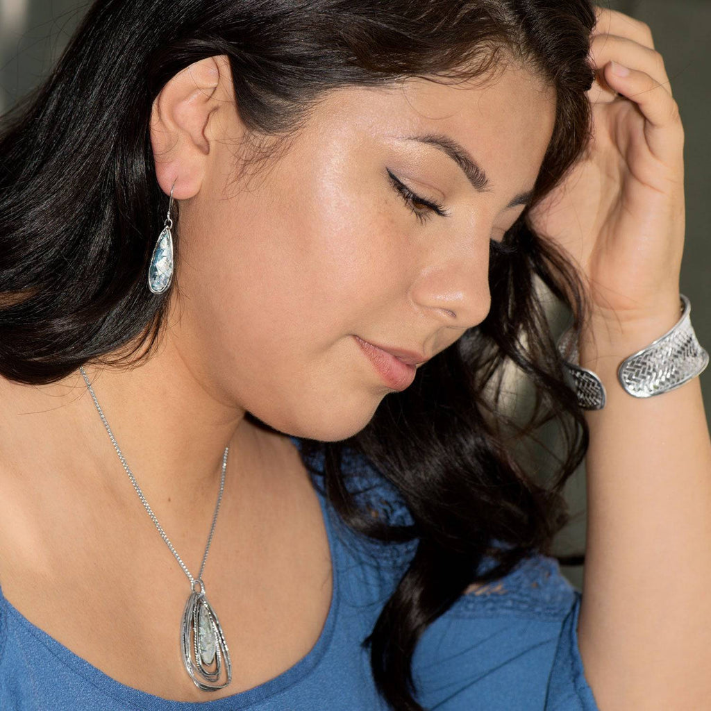 Ancient Roman Glass Pear Drop Earrings - Matador Diamond