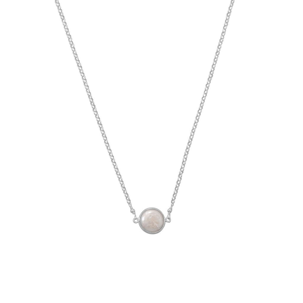 Sweet Simplicity! Cultured Freshwater Coin Pearl Necklace - Matador Diamond