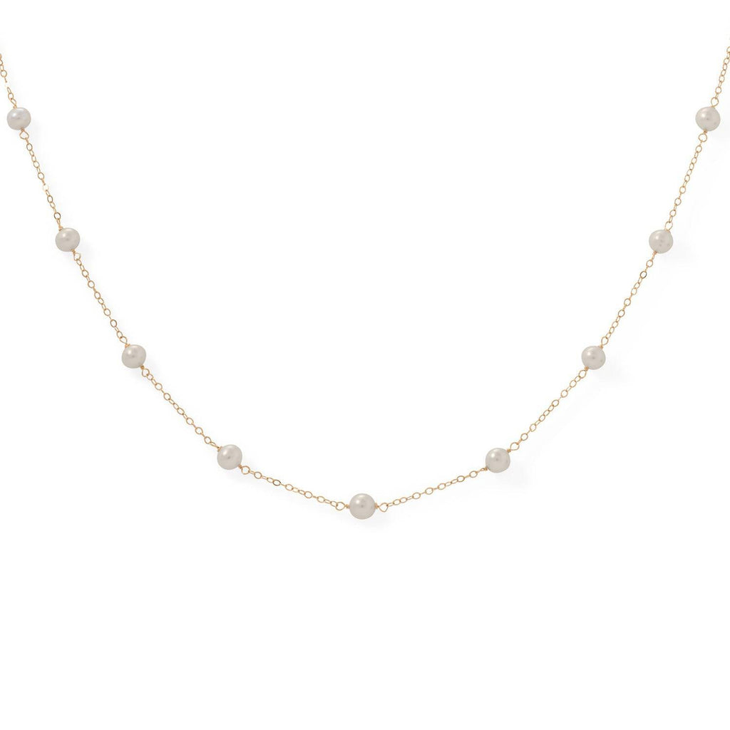 16" Gold Filled 9 Cultured Freshwater Pearl Necklace