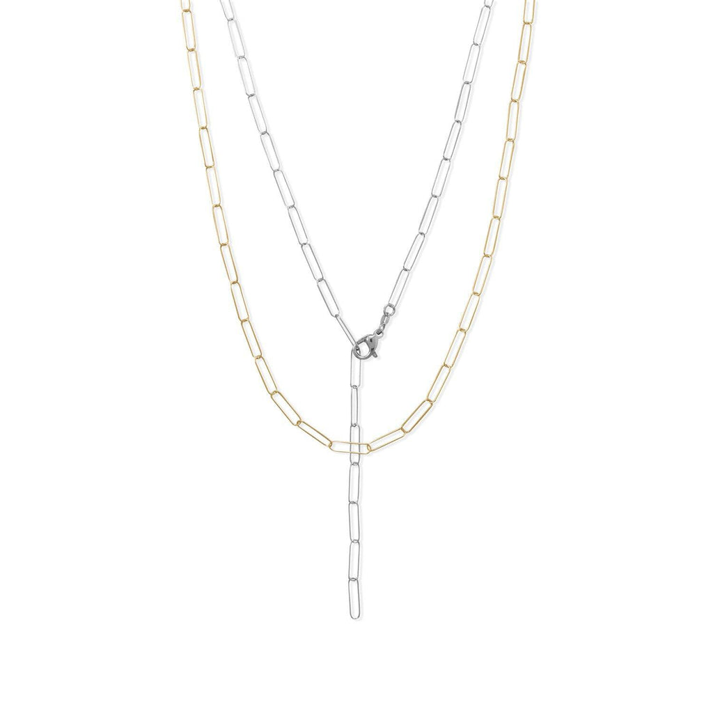 21" Rhodium Plated Paperclip Chain Necklace - Matador Diamond