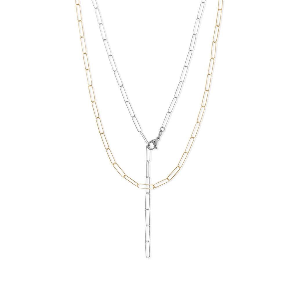 21" Rhodium Plated Paperclip Chain Necklace - Matador Diamond