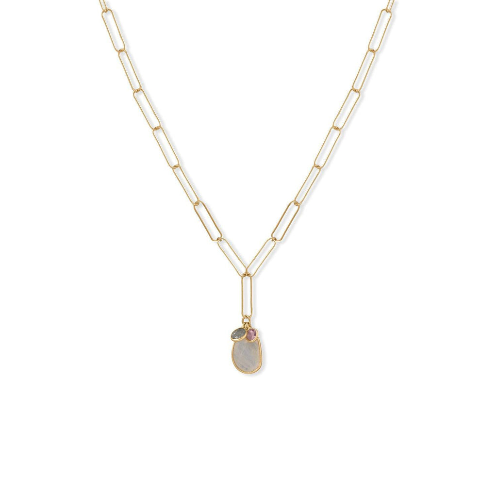 20" 14 Karat Gold Plated Charm Drop Necklace