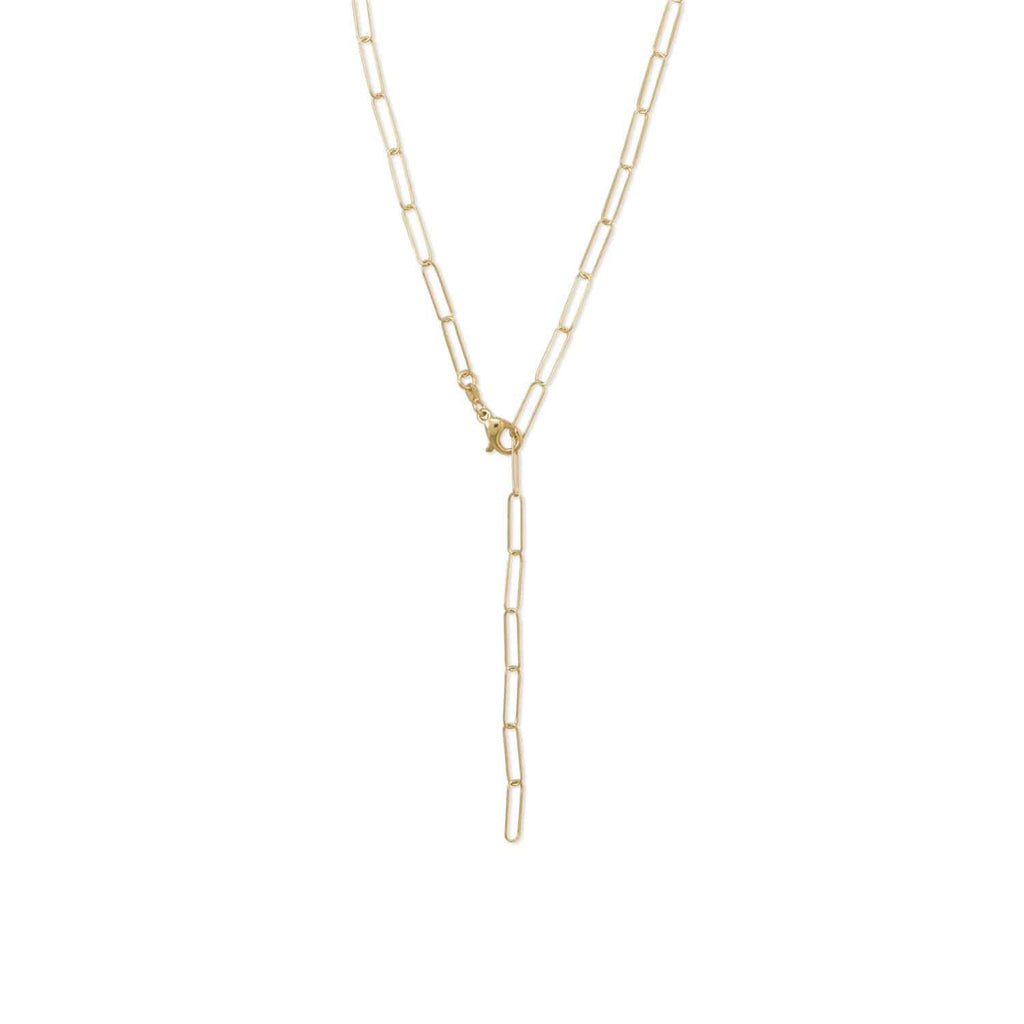 21" 14 Karat Gold Plated Paperclip Chain Necklace - Matador Diamond