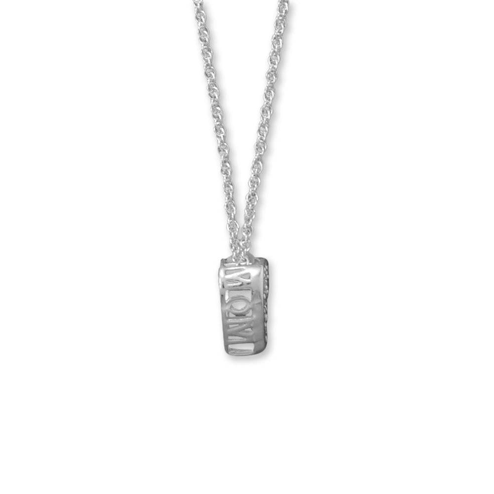 16" + 2" Pave CZ Heart "MOM" Necklace - Matador Diamond
