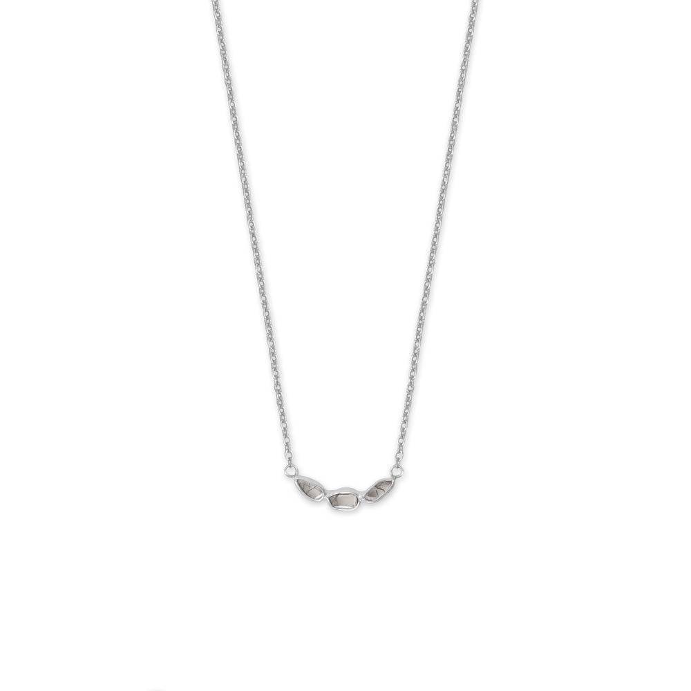 16" + 2" Rhodium Plated Polki Diamond Necklace