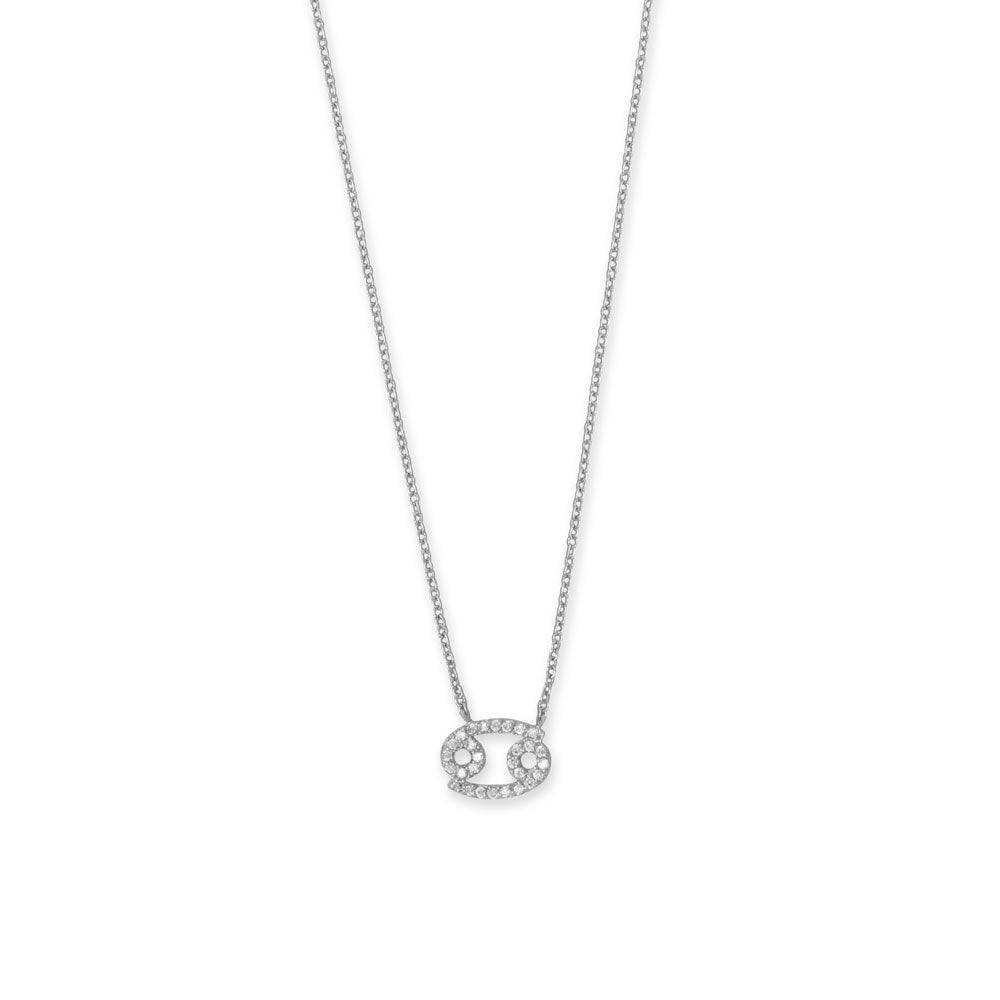 16" Rhodium Plated CZ Zodiac Symbol Necklace (All Signs) - Matador Diamond