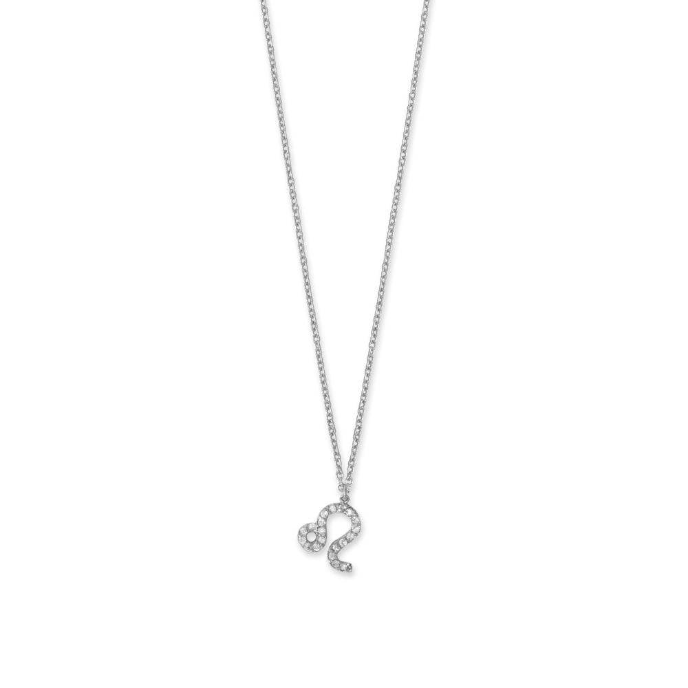 16" Rhodium Plated CZ Zodiac Symbol Necklace (All Signs) - Matador Diamond