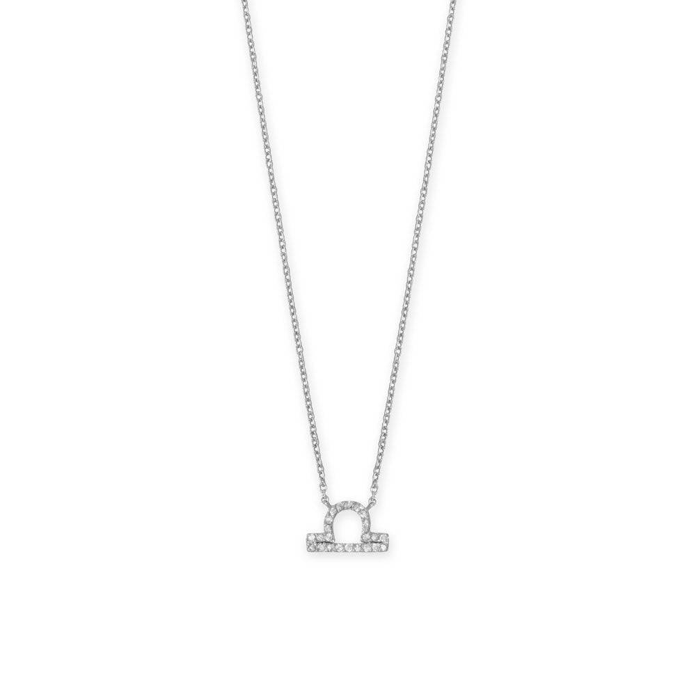 16" Rhodium Plated CZ Zodiac Symbol Necklace (All Signs) - Matador Diamond