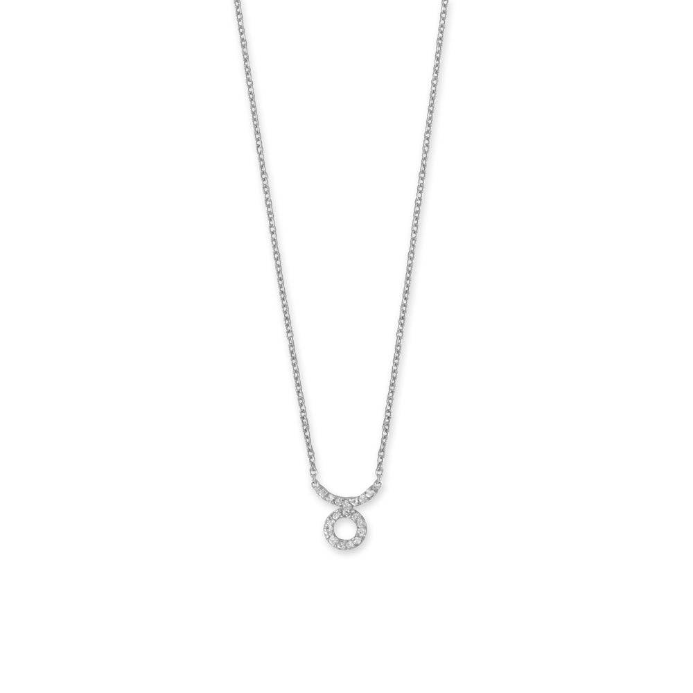 16" Rhodium Plated CZ Zodiac Symbol Necklace (All Signs) - Matador Diamond
