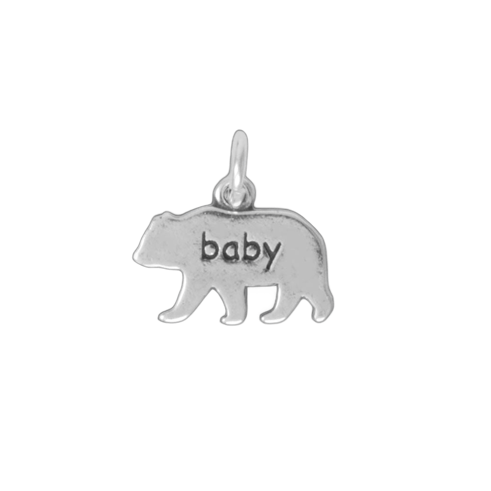 Oxidized "baby" Bear Charm