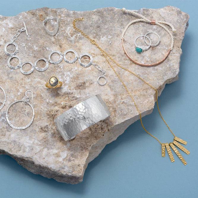 Hammered Open Circle Earrings - Matador Diamond