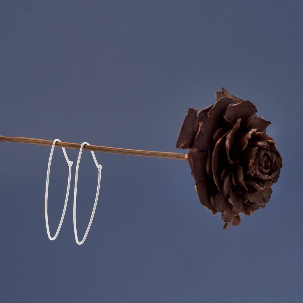 Thin Oval Wire Hoops - Matador Diamond