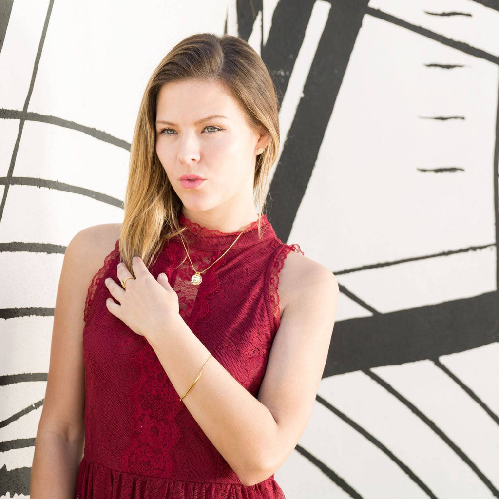 14 Karat Gold Plated Bar Friendship Bolo Bracelet - Matador Diamond