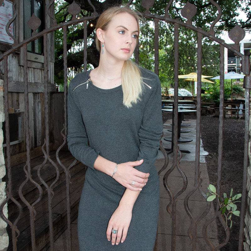 Oxidized Beaded Design Reconstituted Turquoise Ring - Matador Diamond