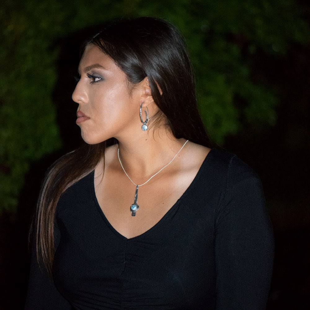 Oxidized Coil Design Ancient Roman Glass Earrings - Matador Diamond