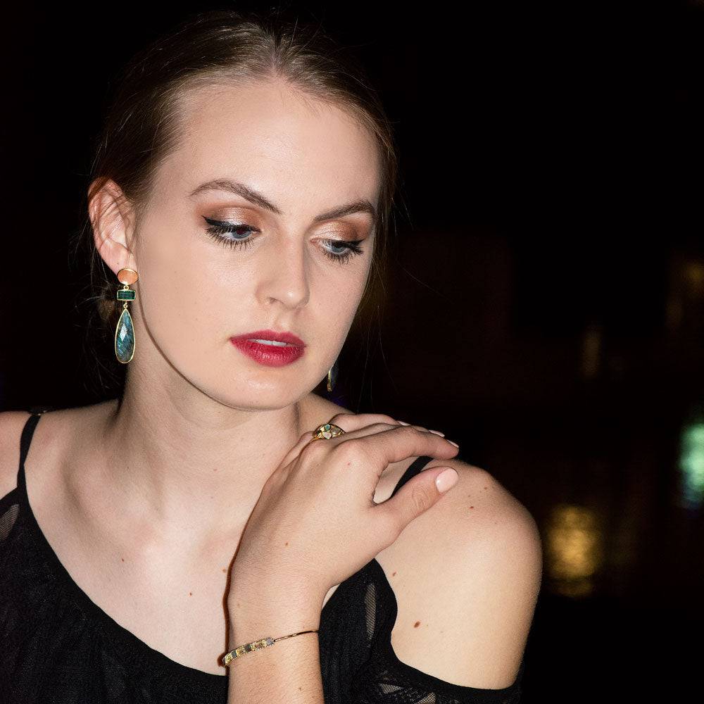 14 Karat Gold Plated Multi Stone Ring - Matador Diamond