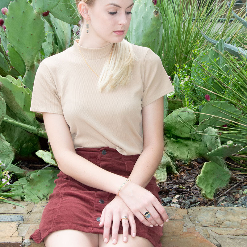 14 Karat Gold Plated Labradorite French Wire Earrings - Matador Diamond