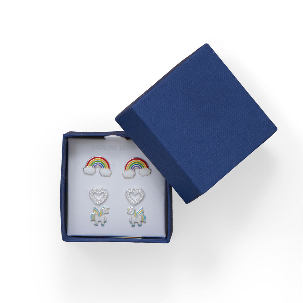 Rainbow, Heart and Unicorn Earring Set - Matador Diamond