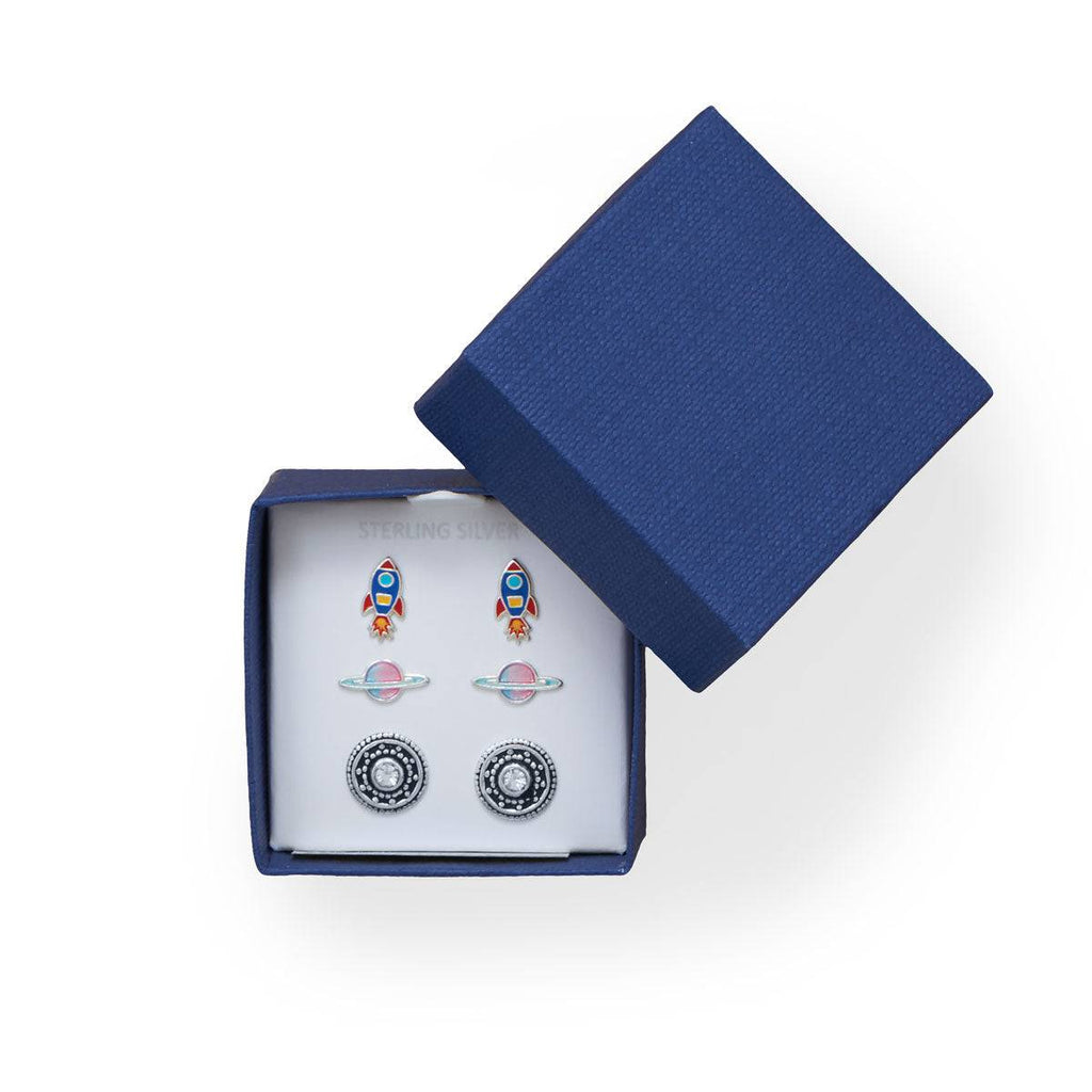 Rocket, Planet and Disc Earring Set - Matador Diamond