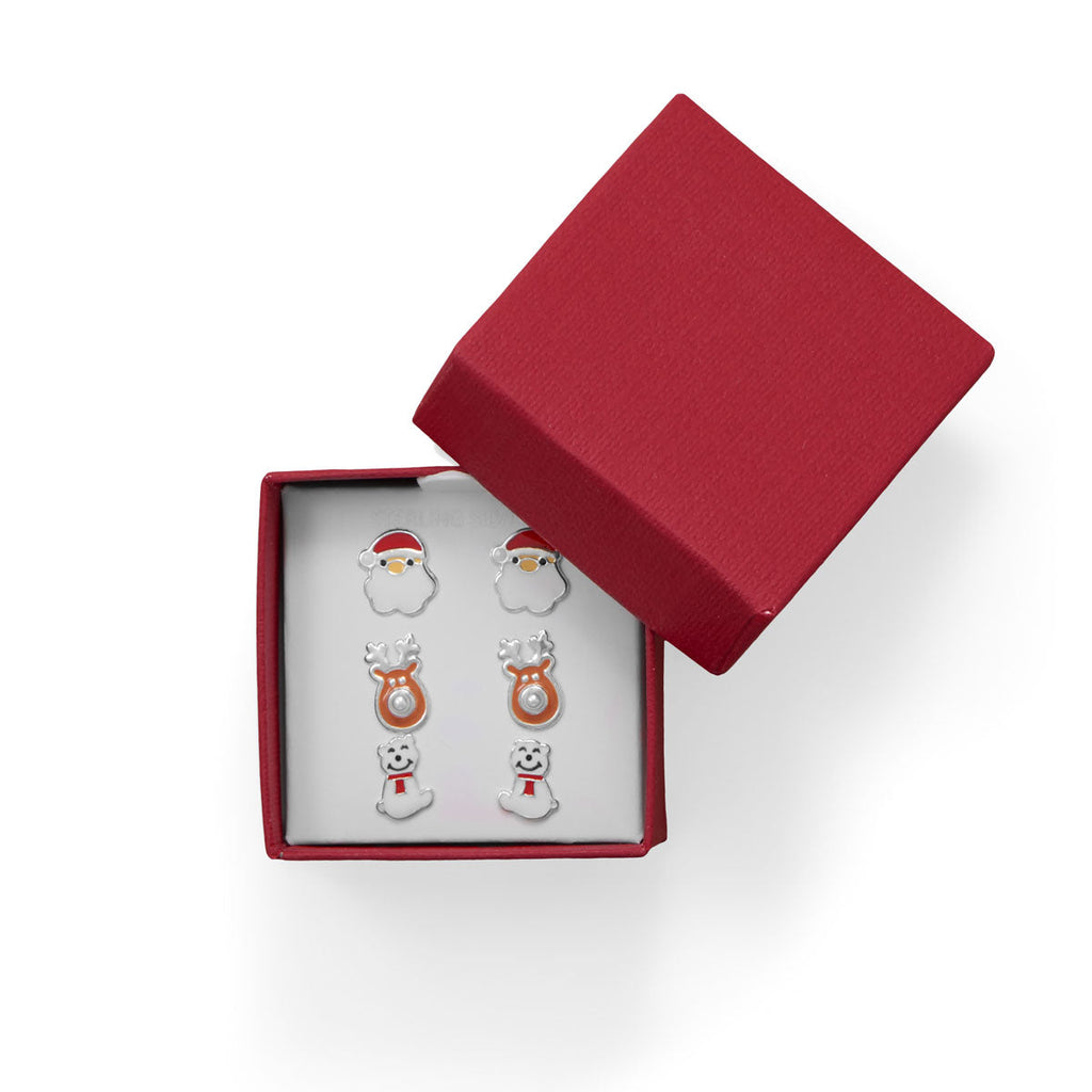 Santa, Reindeer and Polar Bear Earring Set - Matador Diamond